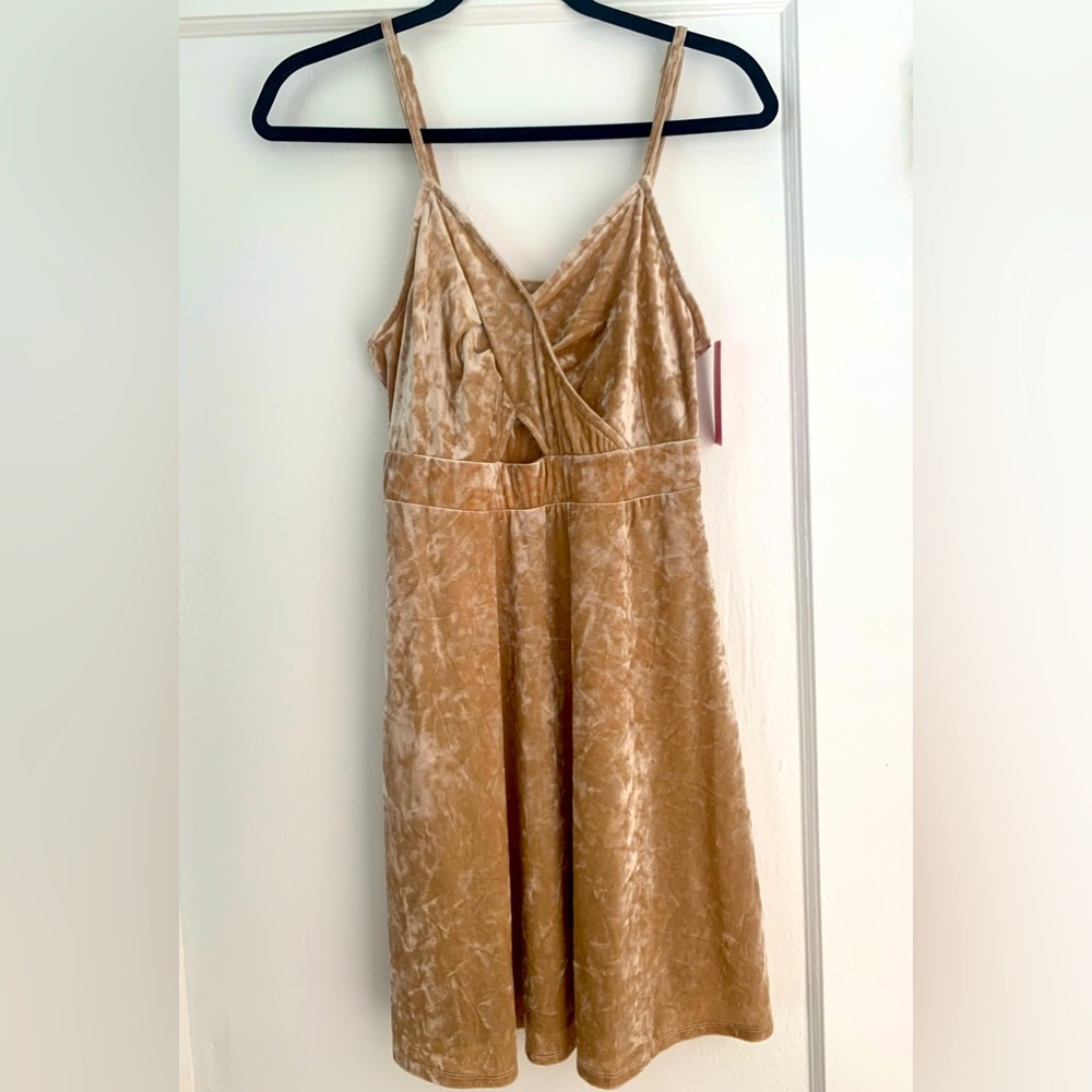 NEW Xhilaration Target Velvet dress in Blush Solid color.
